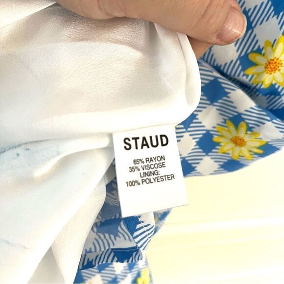 Staud Milla Print Mini Dress in Gingham Daisy Plaid Dress, Size 10 NWT - Picture 11 of 12